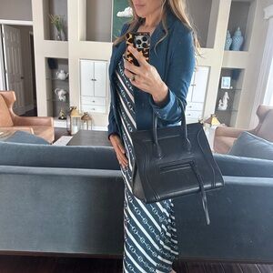 Celine Medium Phantom Luggage Handbag in Smooth Calfskin Black Phoebe Philo era